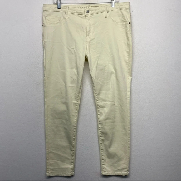 Ava & Viv Denim Legging Crop 16W Cream Target - Picture 1 of 8